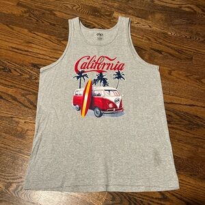 Gray California Tank Top with Surf Van Graphic
